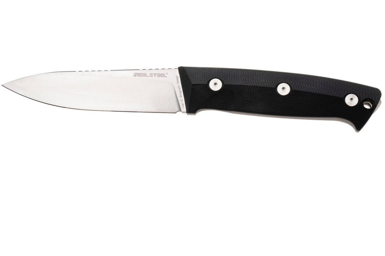 Real Steel Black Thorn 3621BS, Satin K110,  Black G10 vaststaand mes, Ivan Braginets design