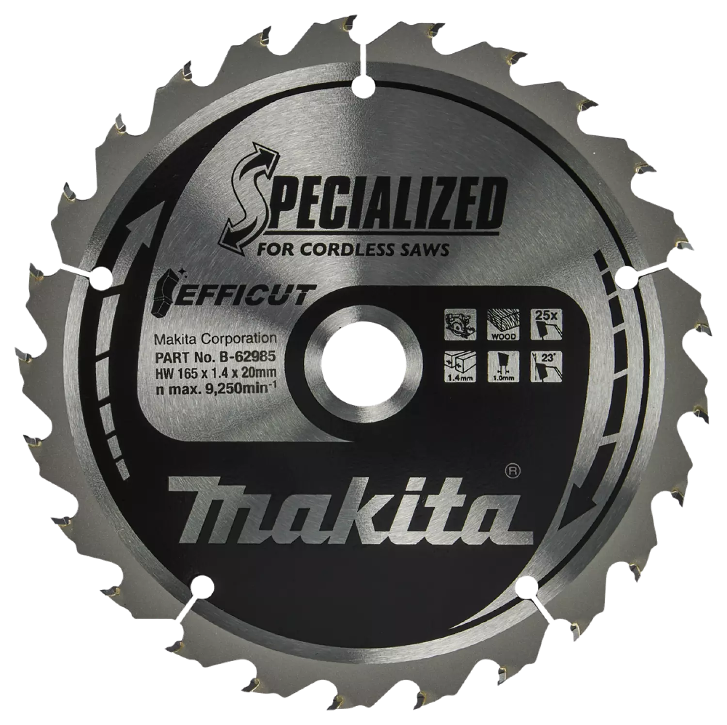 Makita B-62985 Cirkelzaagblad Hout - 165x20x1,4mm 25T
