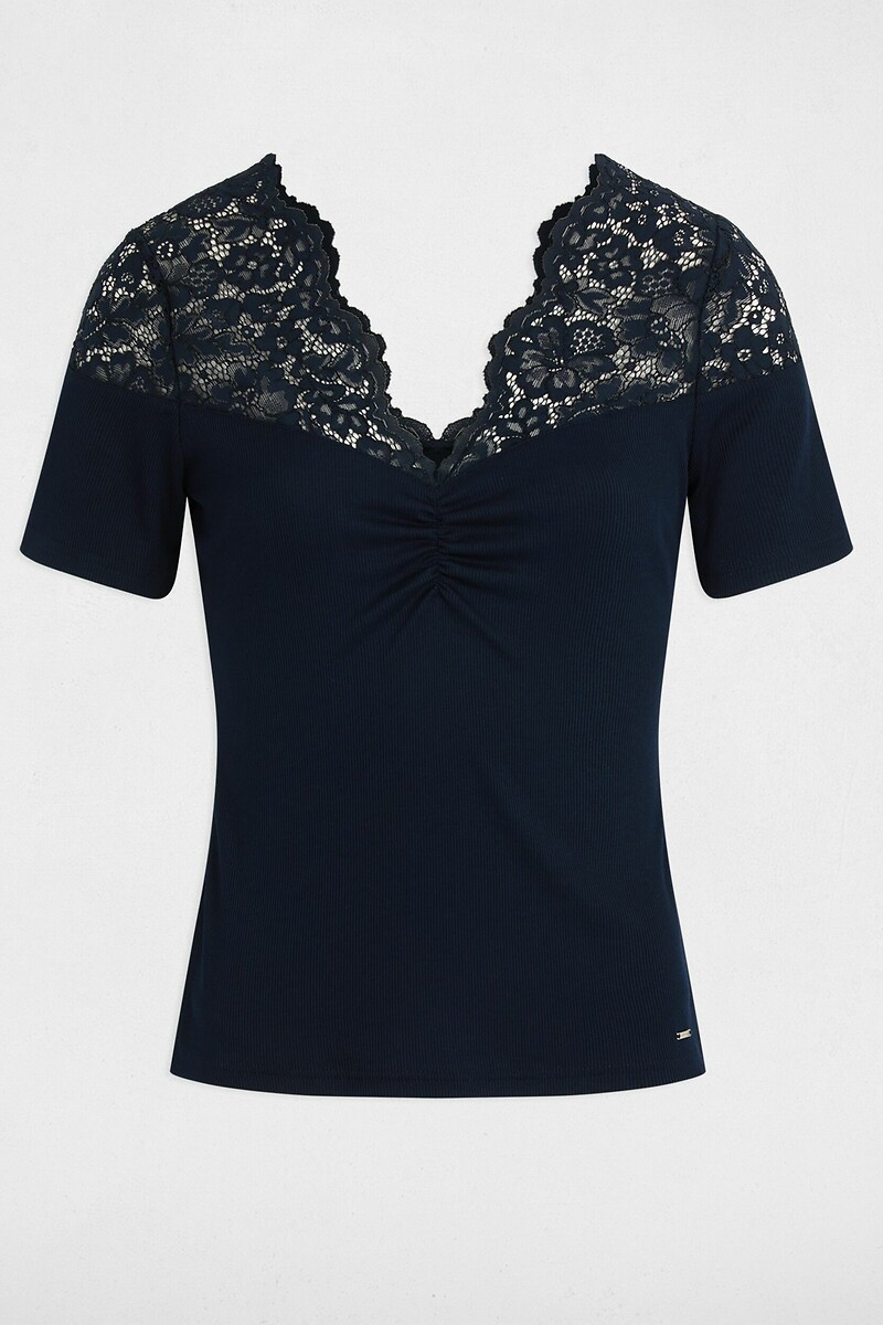 MORGAN<br>Camiseta de manga curta com decote em V