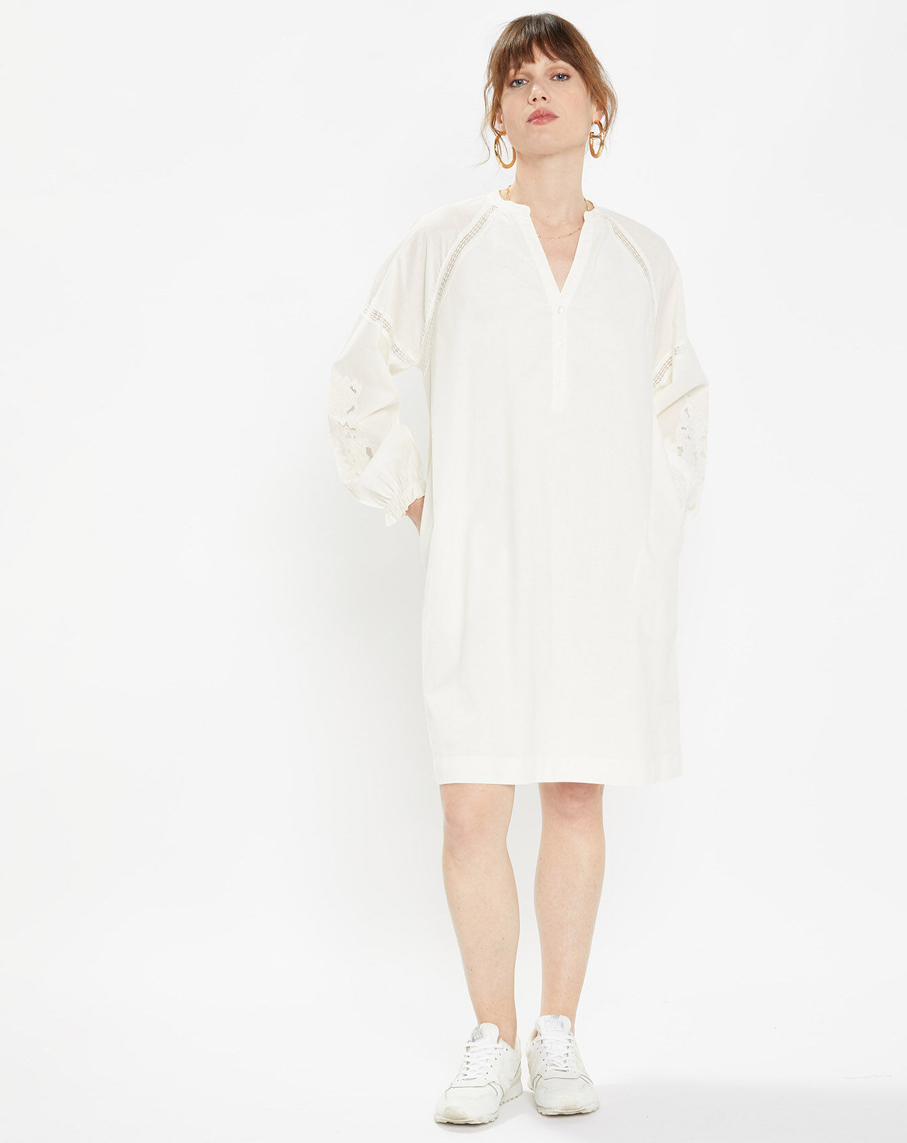 Galeries Lafayette Robe en Coton Bio Paphos écrue