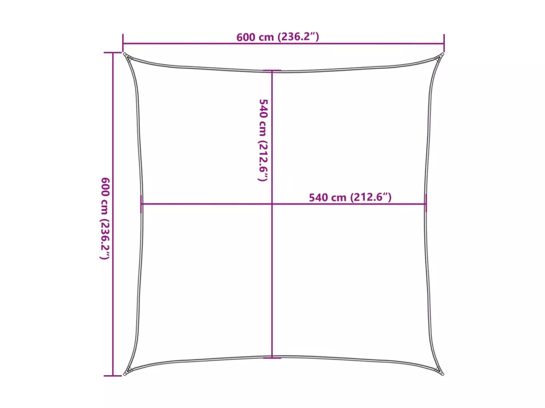 Voile d'ombrage 160 g/m² Taupe 6x6 m PEHD