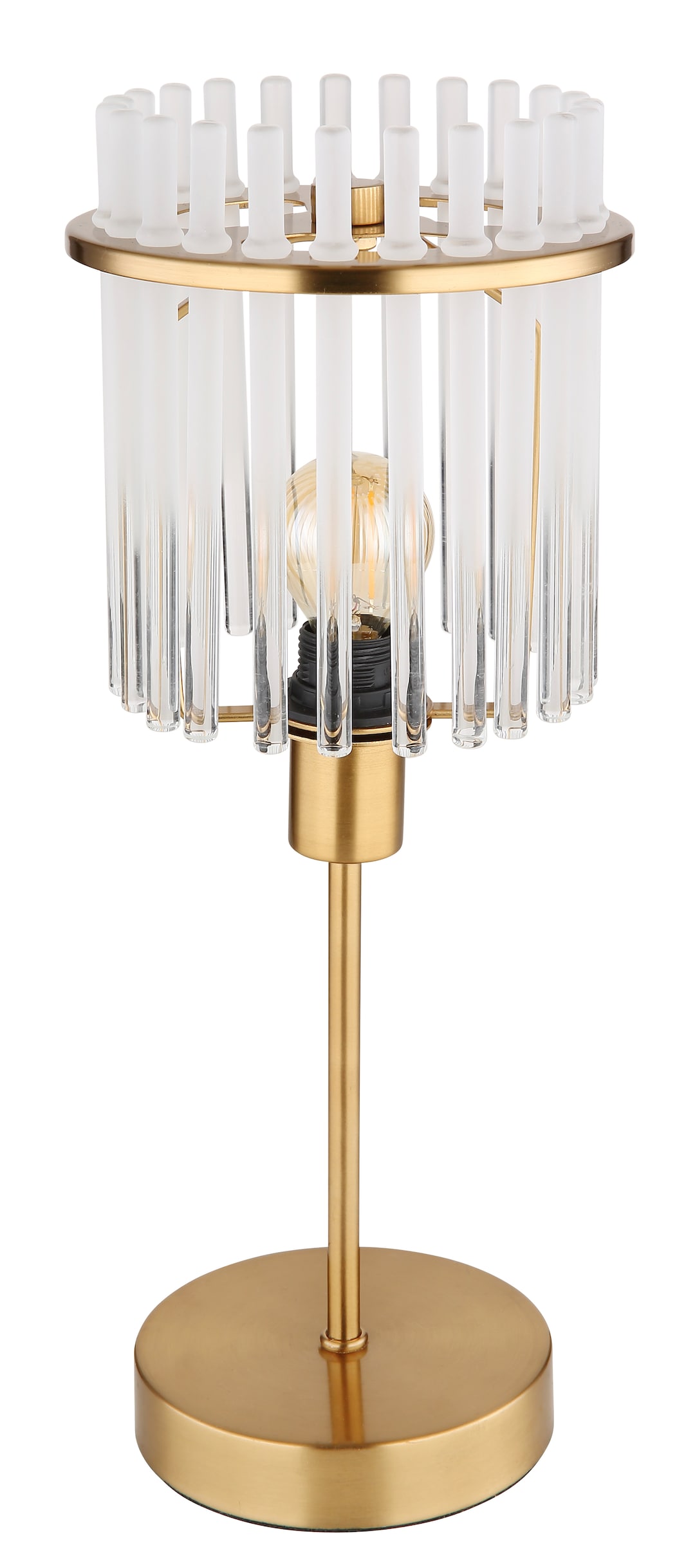 GLOBO Retrofit Tischlampe GORLEY 37 cm goldfarbig /opal