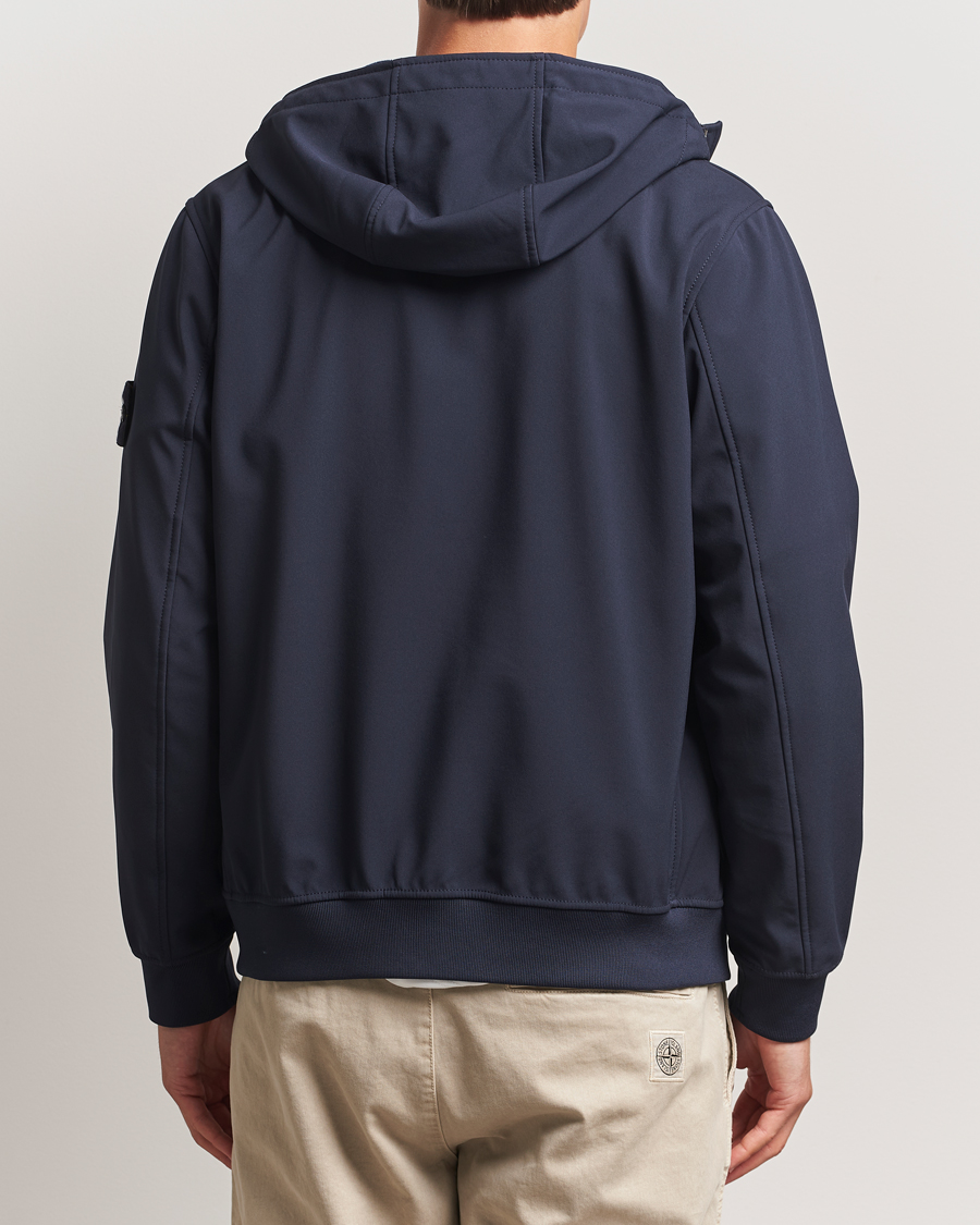 Stone Island Soft Shell Re-Dyed Lined Hood Jacket Navy