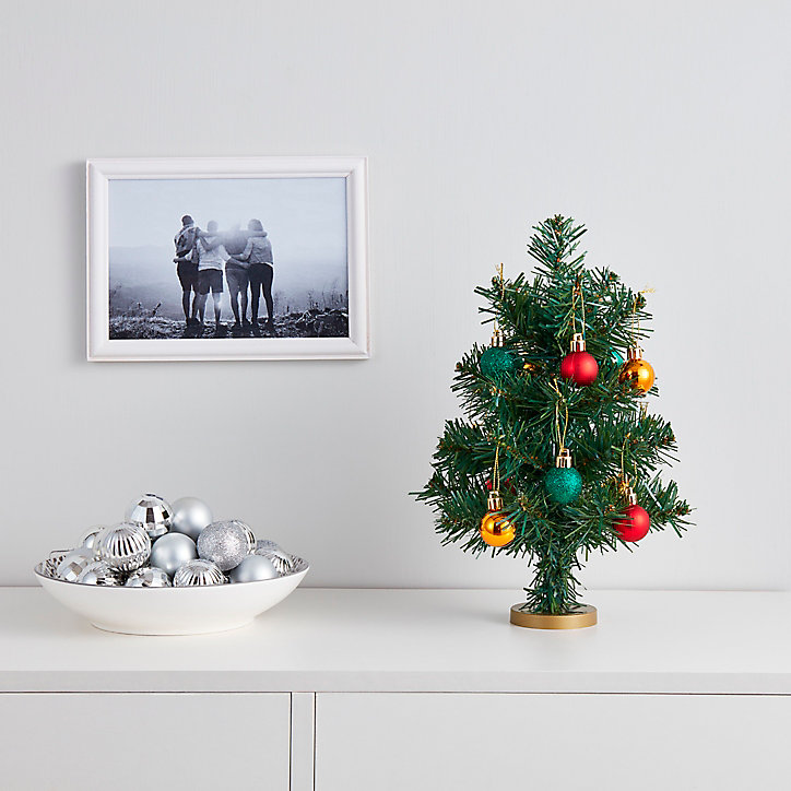 Mini sapin de noël coloris vert H.32 cm support inclus