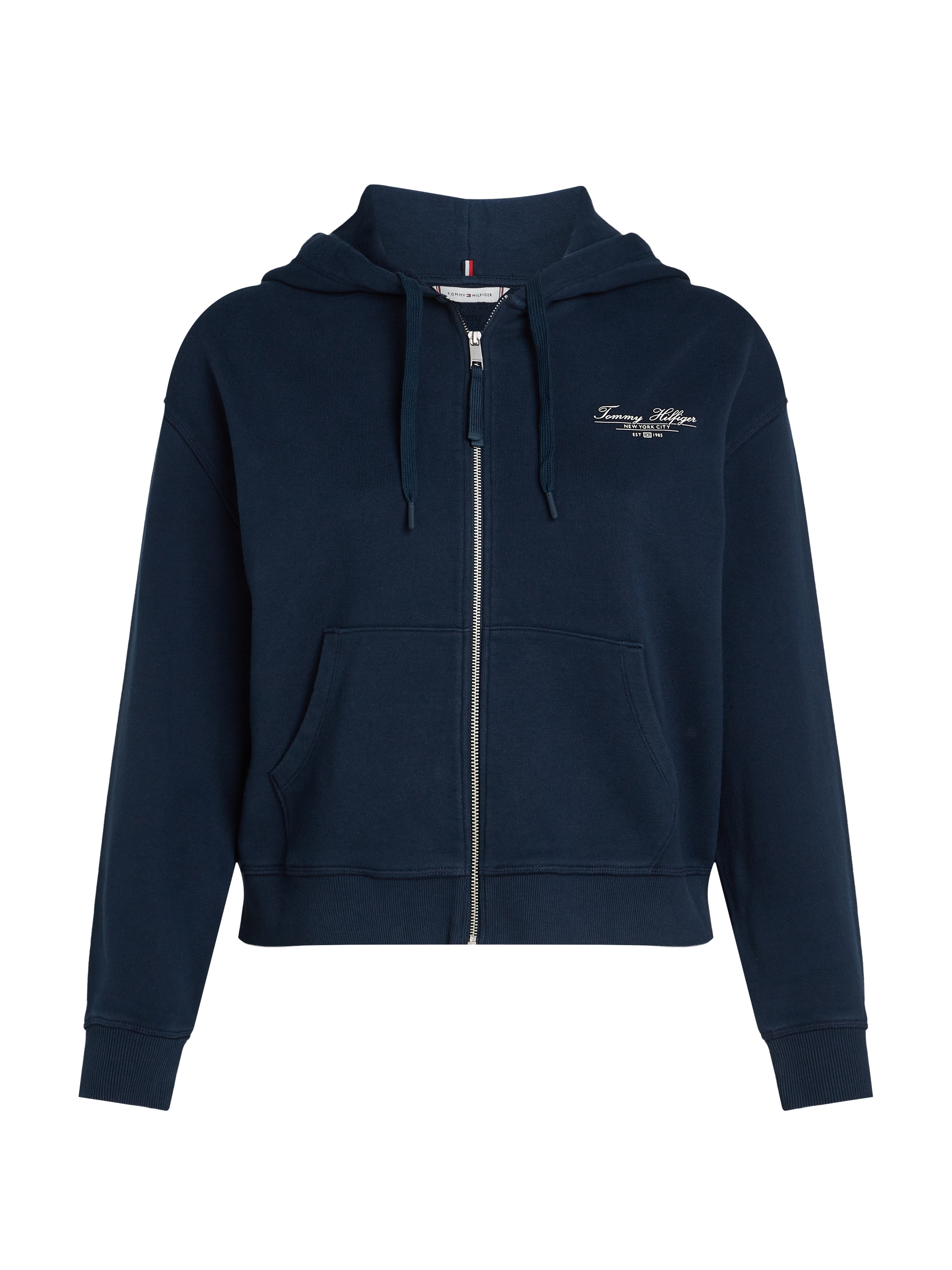 Tommy Hilfiger Curve Sweatjacke »CRV REG SCRIPT ZIP HOODIE«, in Grossen Grössen, Kapuze, Zipper, Logoschriftzug