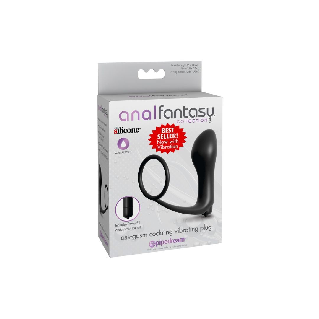 Penisring „Vibrating Plug“ mit batteriebetriebenem Vibro-Analplug| Vibration| analfantasy collection