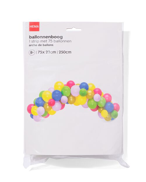 arche de ballons 75x23cm 250cm arc-en-ciel