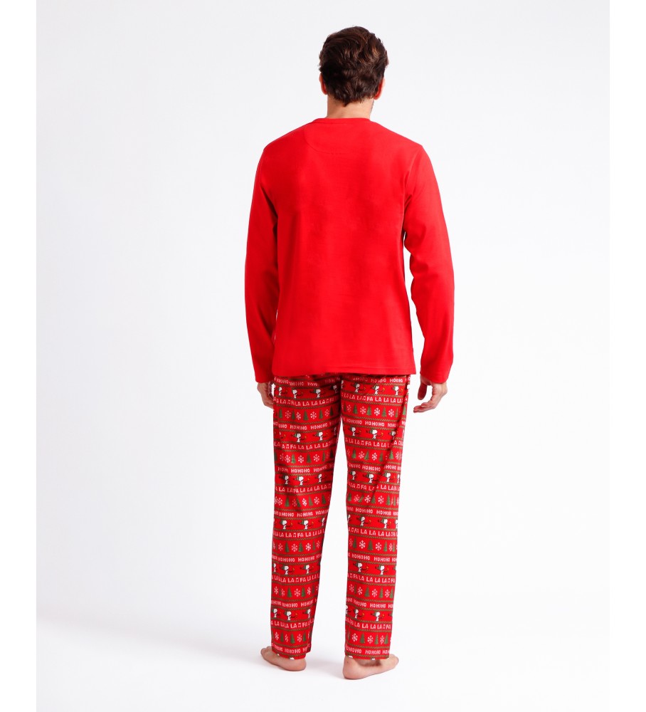 Pijama de manga comprida vermelho de Natal da Admas
