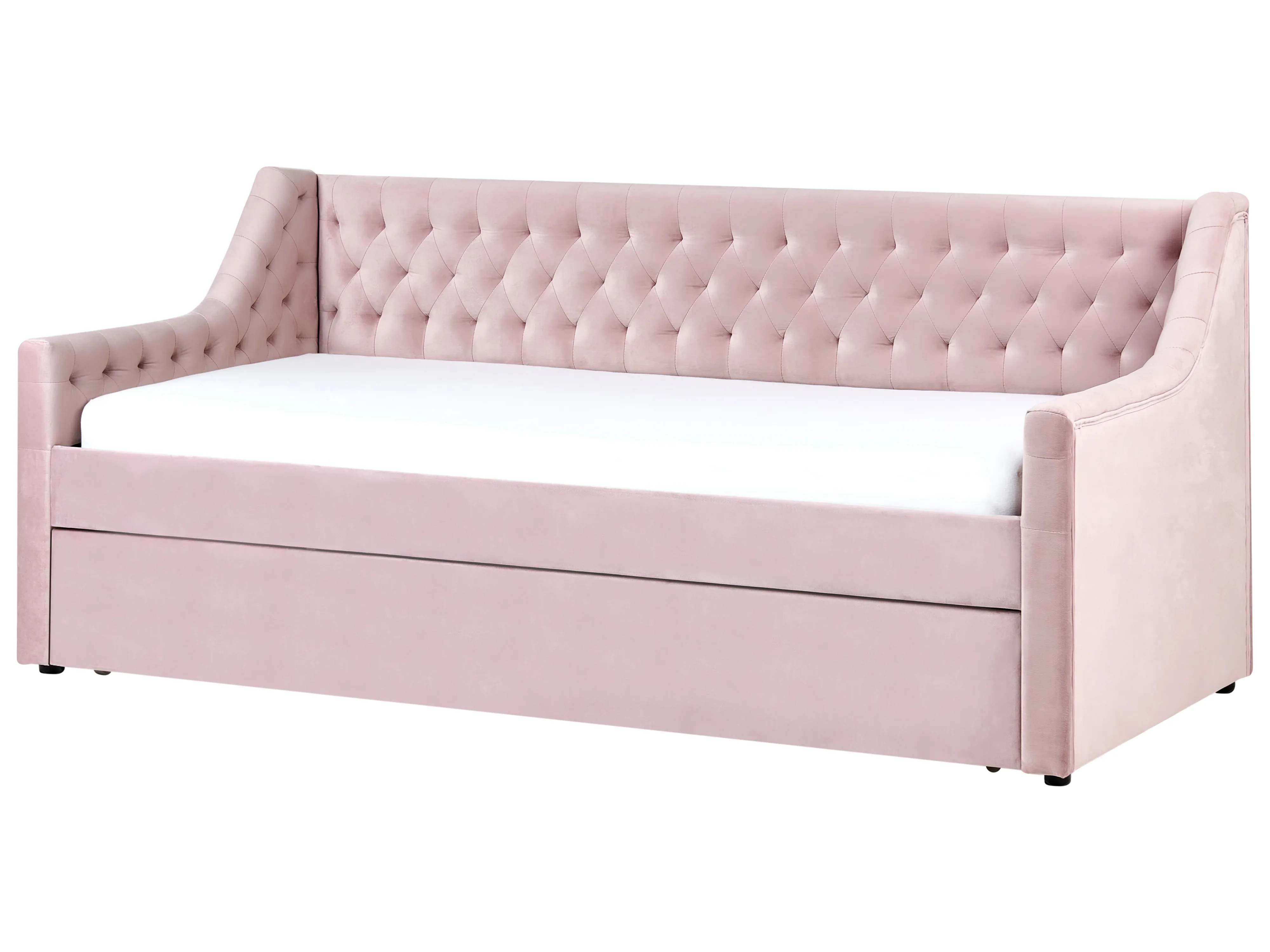 Onderschuifbed Fluweel MONTARGIS 90 x 200 cm Roze