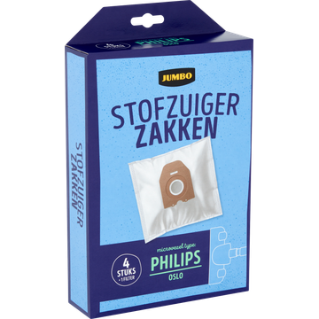 Jumbo Stofzuigerzakken met Filter 4 Stuks