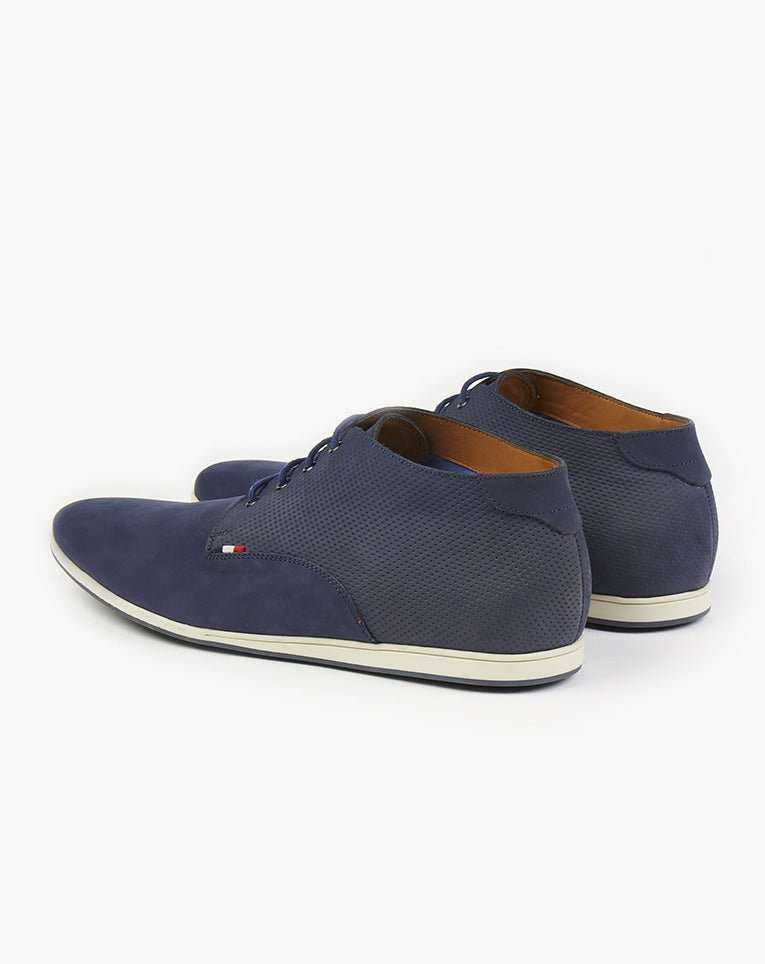Derby montante en cuir bleu
