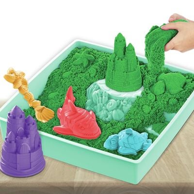 Kinetic Sand Lekesett Sandkasse Grønn