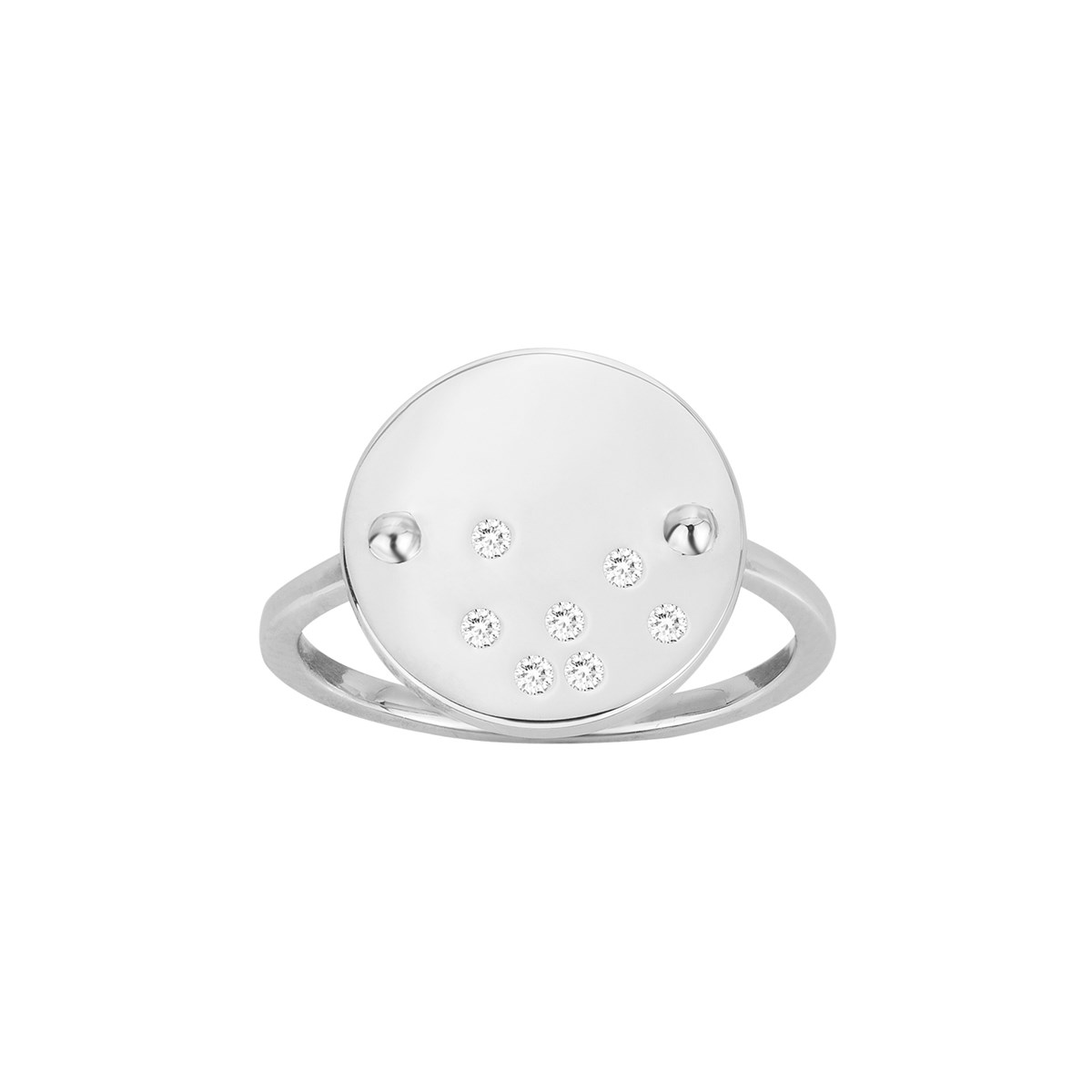 Bague en Argent avec oxyde de zirconium blanc