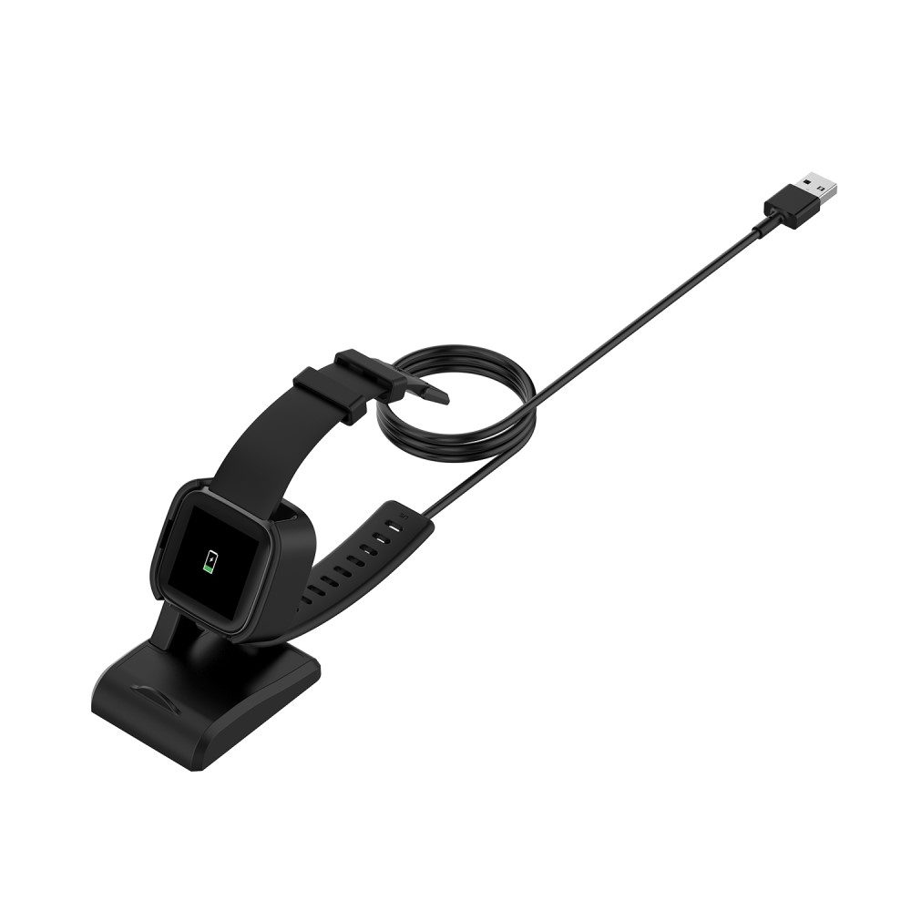 (1m) Fitbit Versa 2 USB A Ladestation Dockingstation   Smartphone Halterung - Schwarz