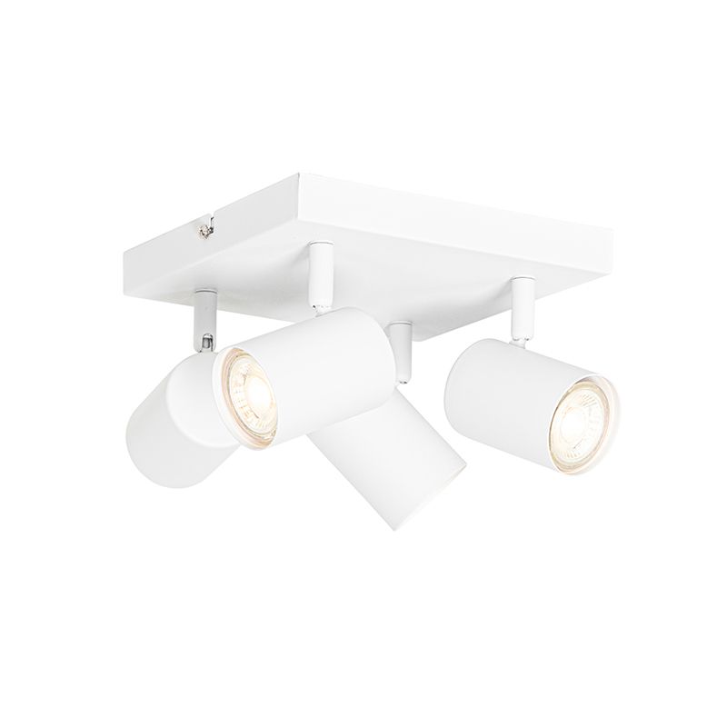 Moderne plafondlamp wit 4-lichts verstelbaar vierkant - Jeana
