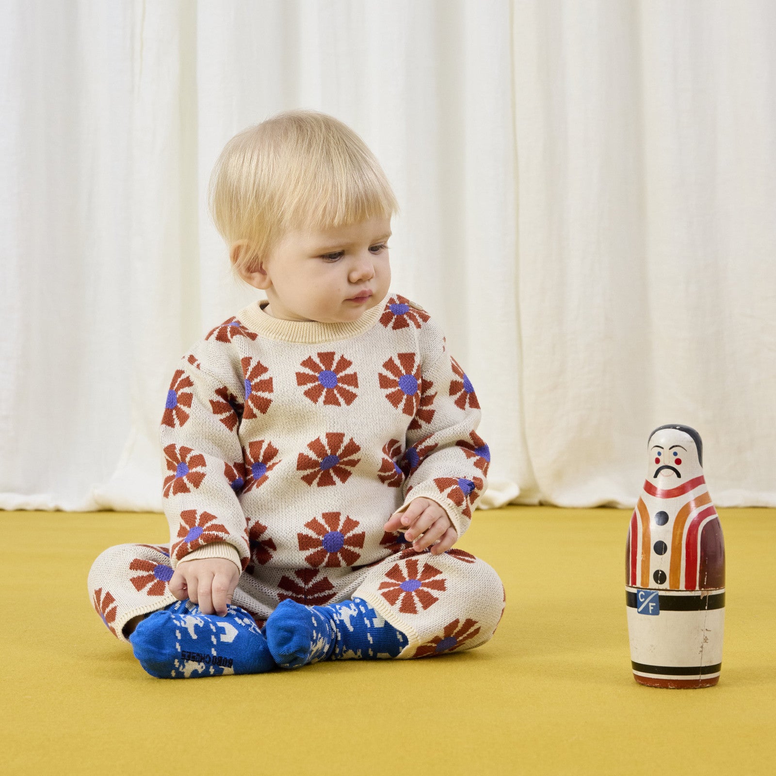 Baby Pullover Kaleidoscope Jacquard Offwhite