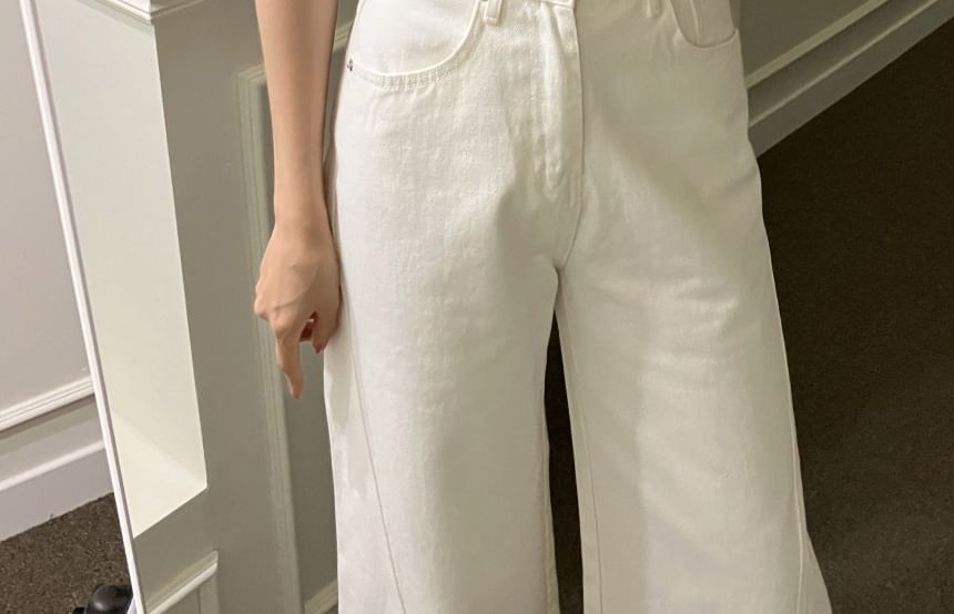 Tulstrix - Set: coltrui met effen ribbels + cropped trui met boothals