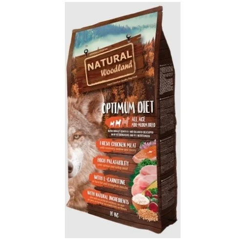 Receita natural de floresta, ideal para cães de raças pequenas e médias com frango e peru.