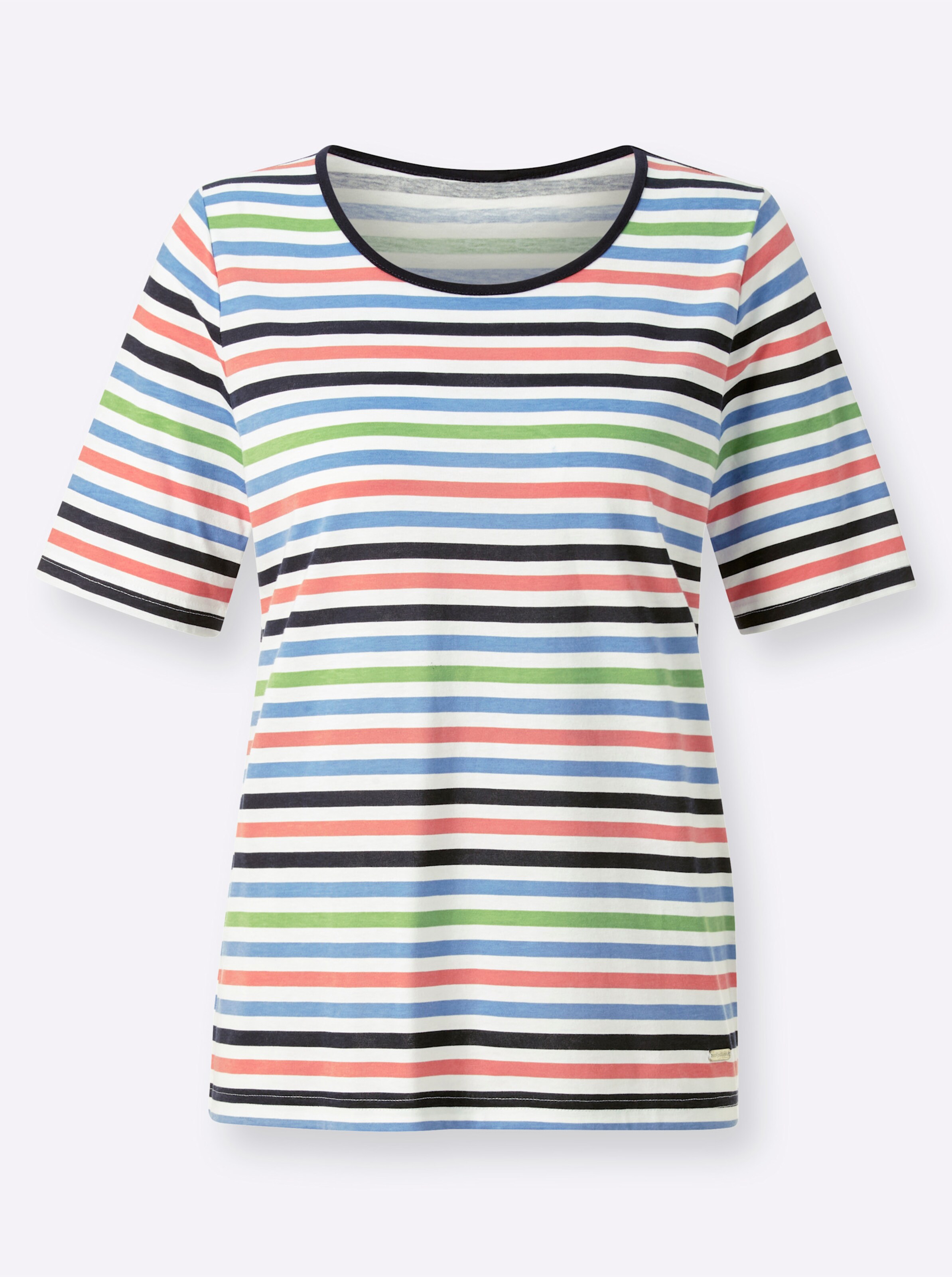 Streifenshirt in mittelblau-weiß-gestreift
