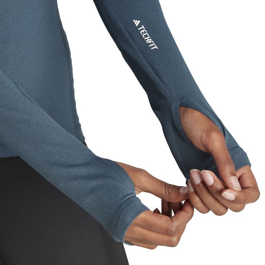adidas Baselayer Techfit Manches Longues - Bleu Femme