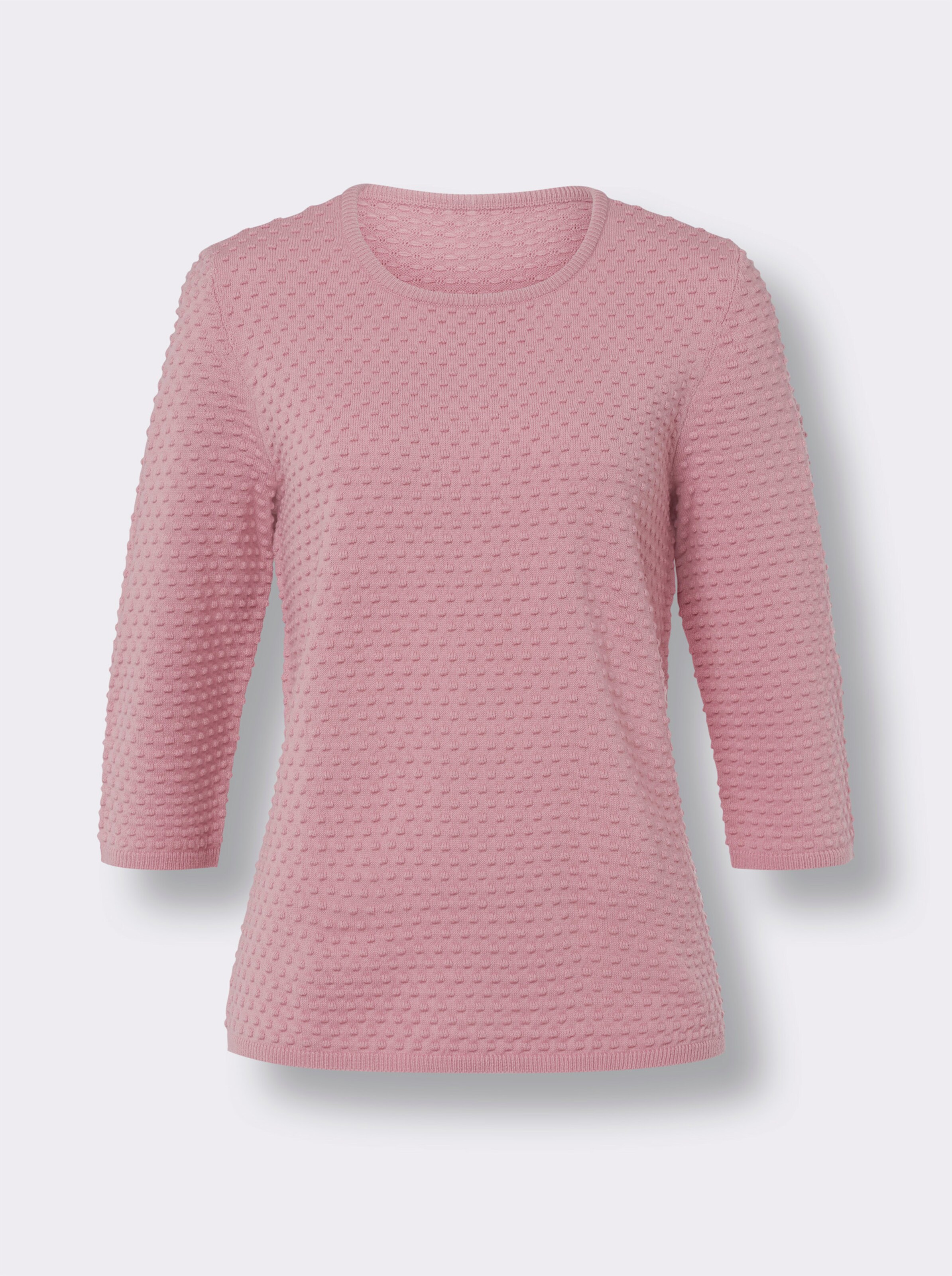 Rundhalspullover mit 3D-Muster