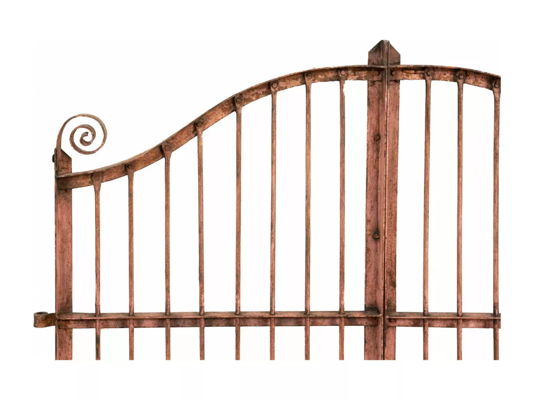 BISCOTTINI Portail - Fer Forgé Finition Antique - Clôture en Fer - Portail en Métal - Porte Décorative - Portail d'Entrée - 115x6x115cm - Une Pièce