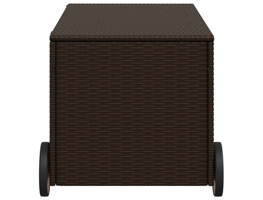 VIDAXL - Coffre Boîte de rangement de jardin et roues marron 190l poly rotin