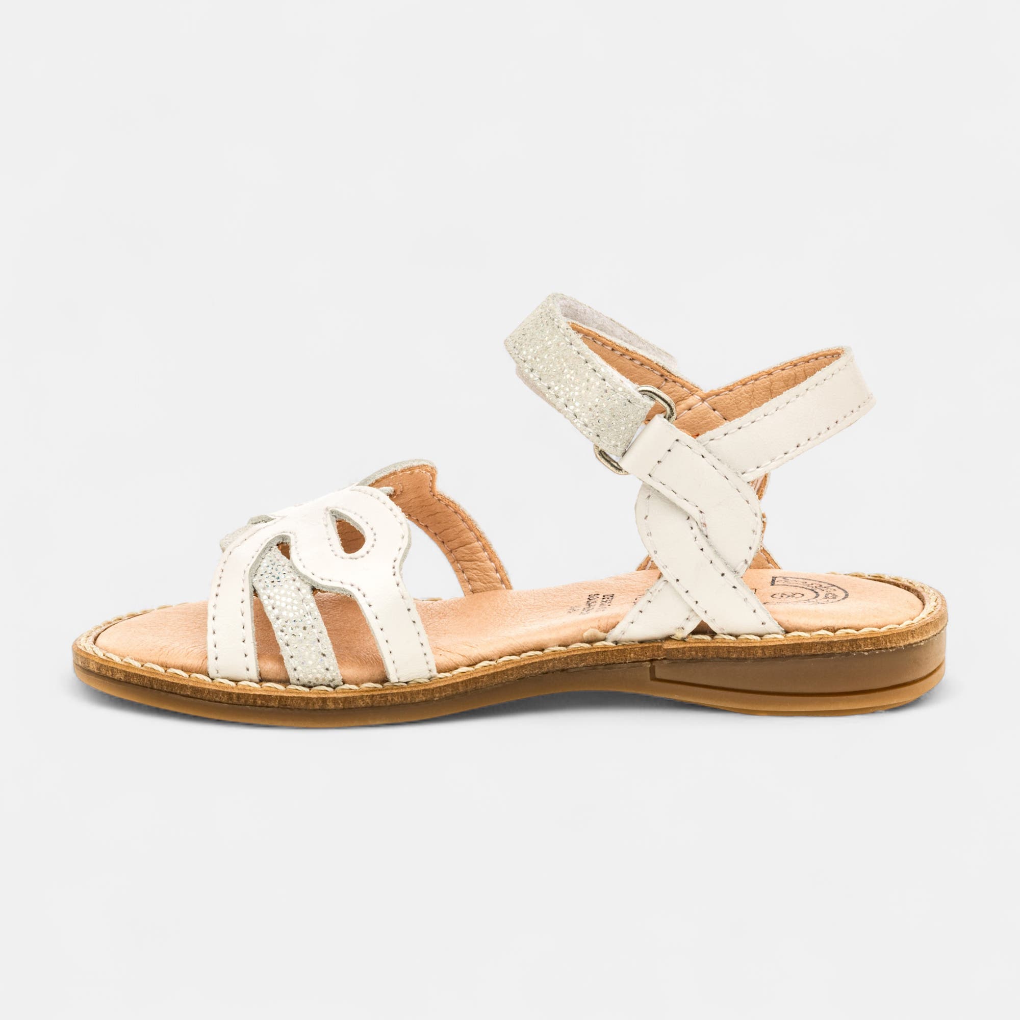 Nu-pieds Fille en cuir blanc