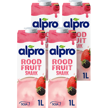 Alpro Sojadrink Rode Vruchten Houdbaar 4 x 1 L