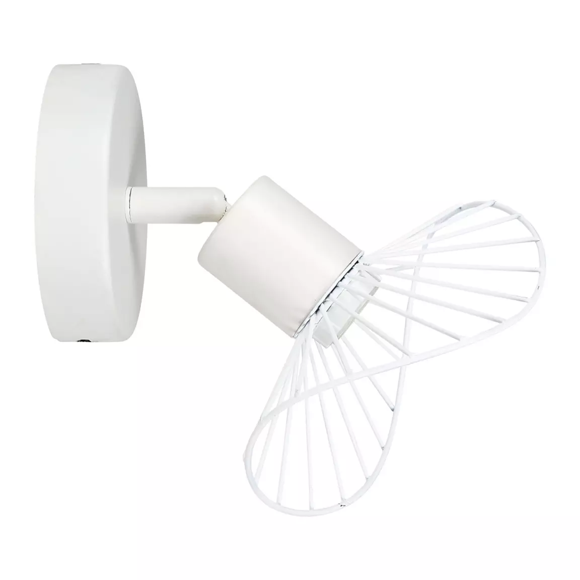 Applique murale métal (H17,5 cm) Capeline Blanche