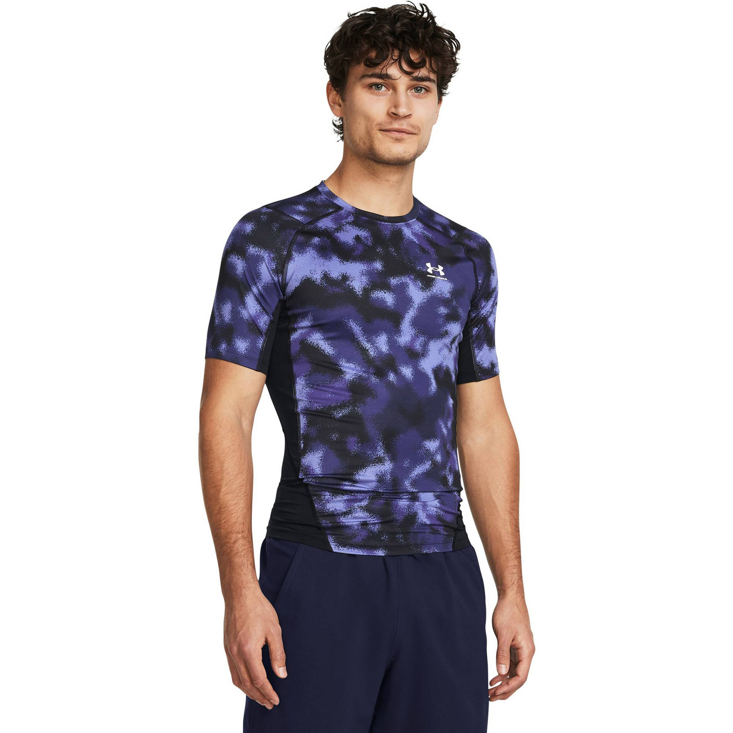 Under Armour Heatgear Printed T-shirt Hommes - Violet