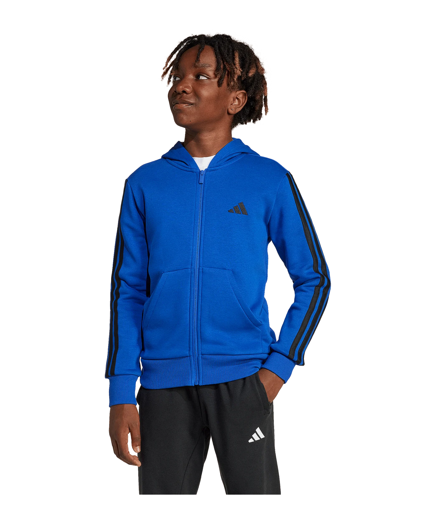 adidas Essentials Full-Zip Hoody Kids Blau