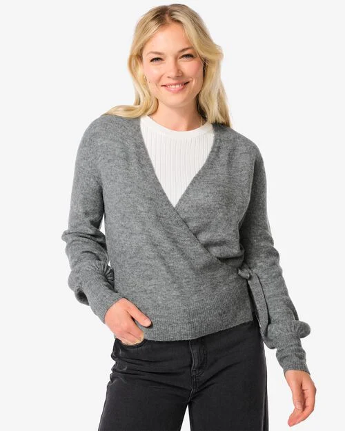 gilet cache-coeur femme Lana gris clair