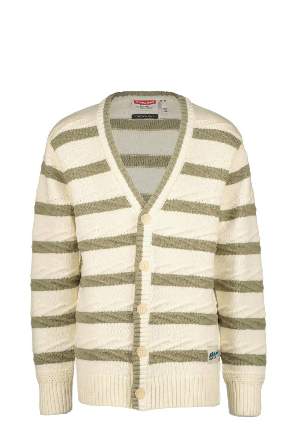 Vingino gestreept vest MAK ecru/beige