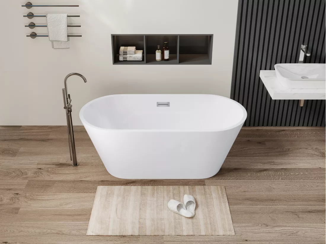 Baignoire îlot design - 201 L - 150 x 70 x 58 cm - Blanche - TWIGGY
