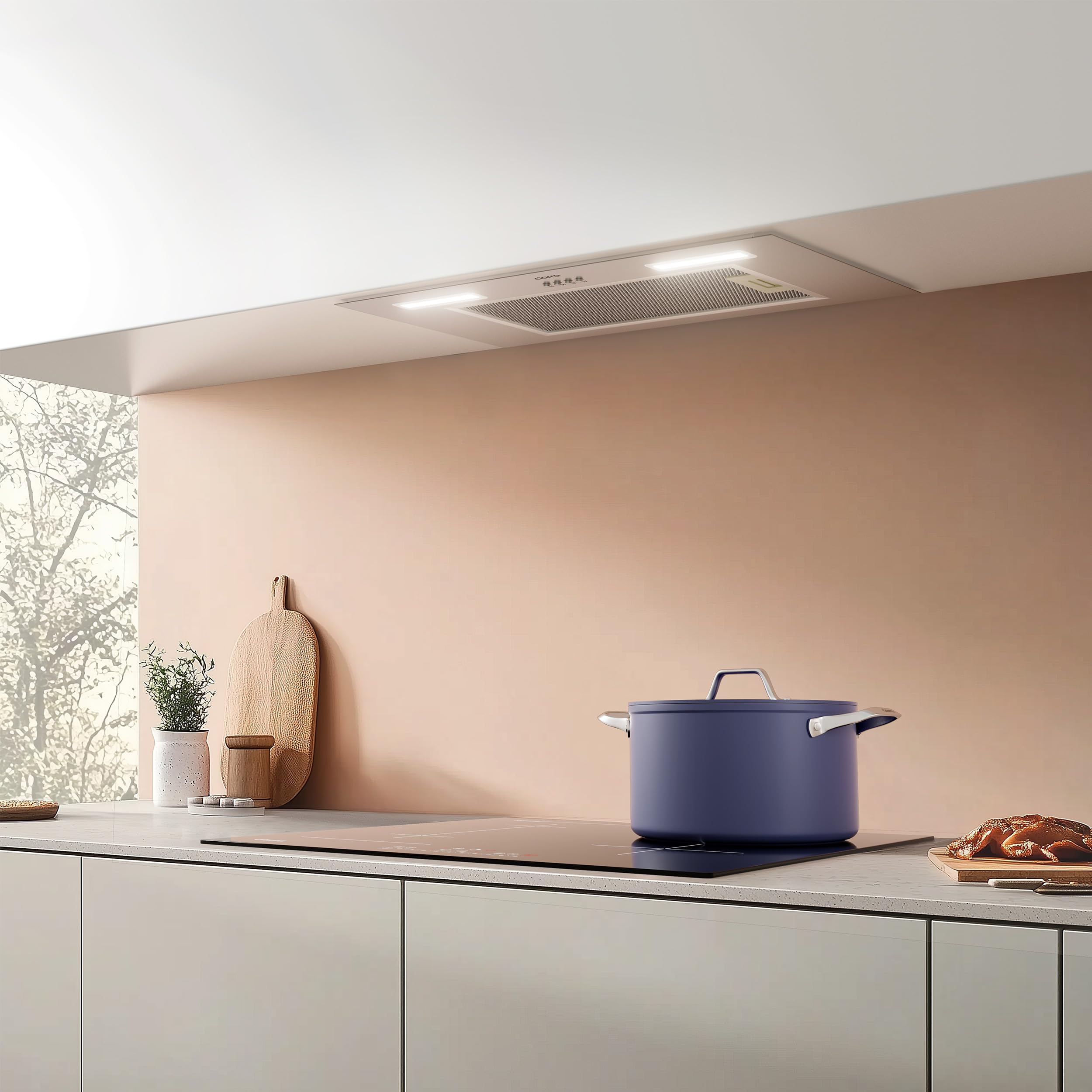 Ciarra Hotte Aspirante Encastrée 60cm A+++, 650 m³/h, 3 Vitesses, Mode Recyclage ou Évacuation, Filtre à Charbon Inclus, LED Éclairage, Inox – CBCS692