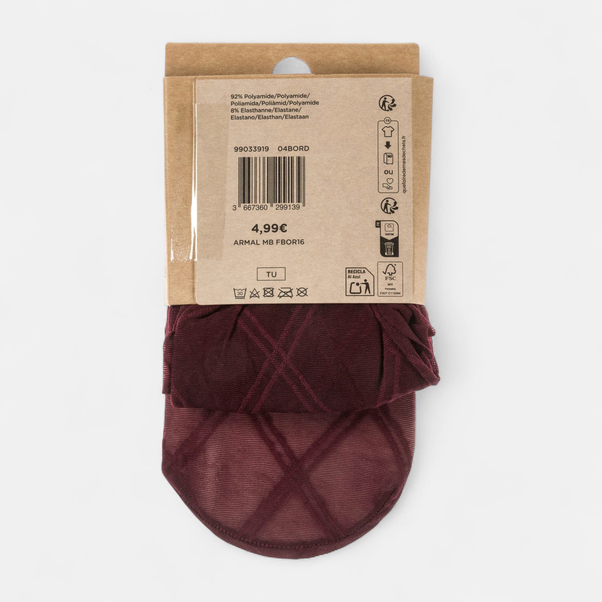 Collants/mi-bas Femme bordeaux
