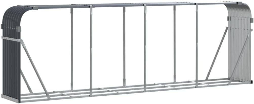 Kangmusi Kaminholzunterstand Anthrazit 300x45x100 cm Verzinkter Stahl, kangmusi364566