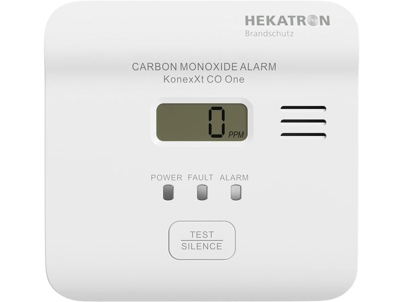 Hekatron CO-Warnmelder KONEXXT CO One 85dB, IP42, elektroch Flexibler, zuverlässiger und langlebiger Kohlenmonoxidmelder