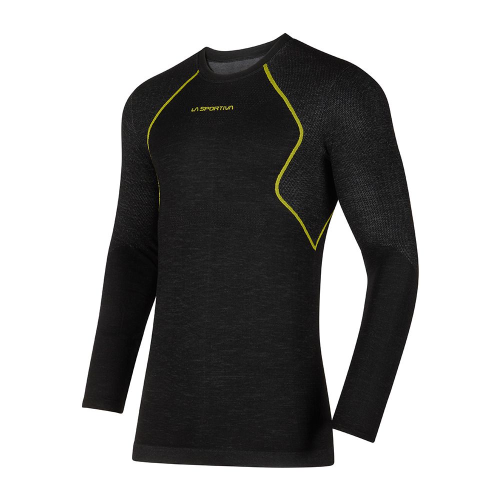 La Sportiva WOOL40 AERO - Sous-couche Homme black/yellow