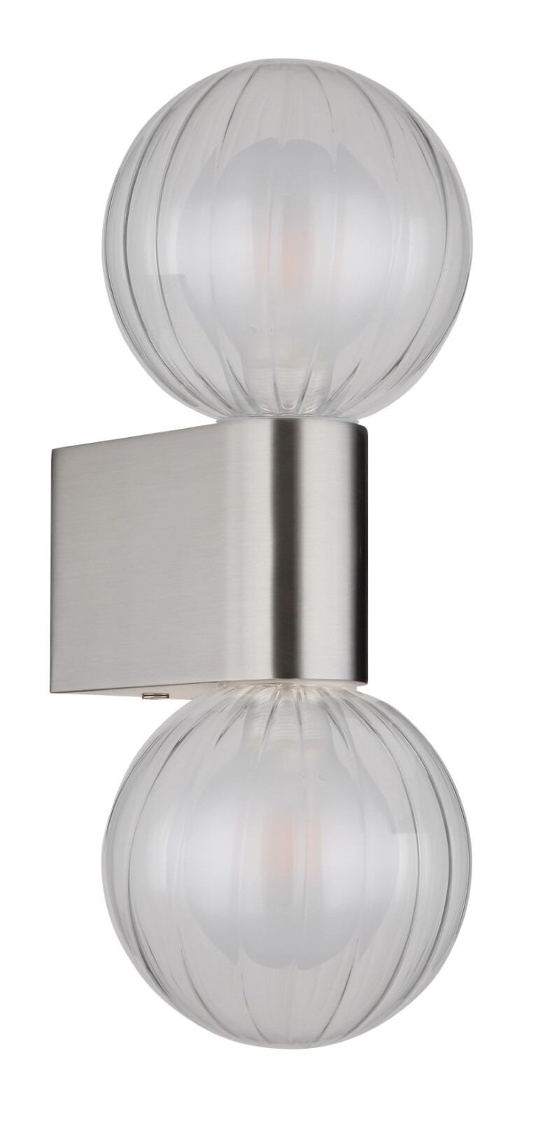 LED-Wandleuchte - Nickel matt - 2-flammig
