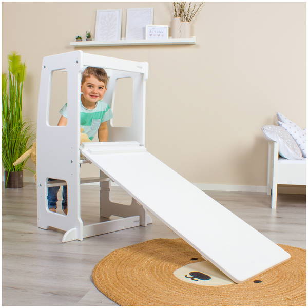babybaybabybay   Kletterleiter und Rutsche Littlefoot 2in1 natur lackiert