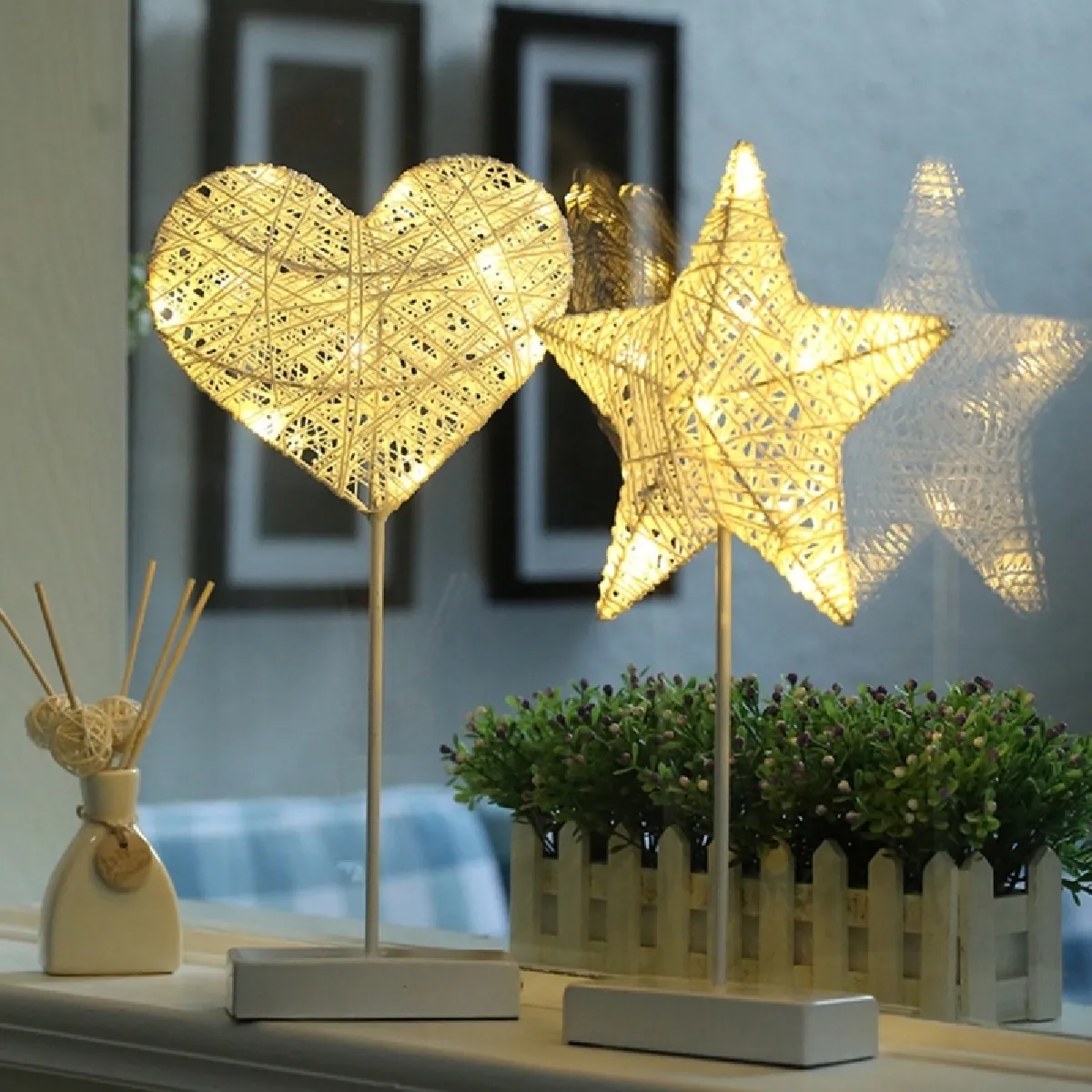 Wewoo Guirlande LED Étoile Rotin