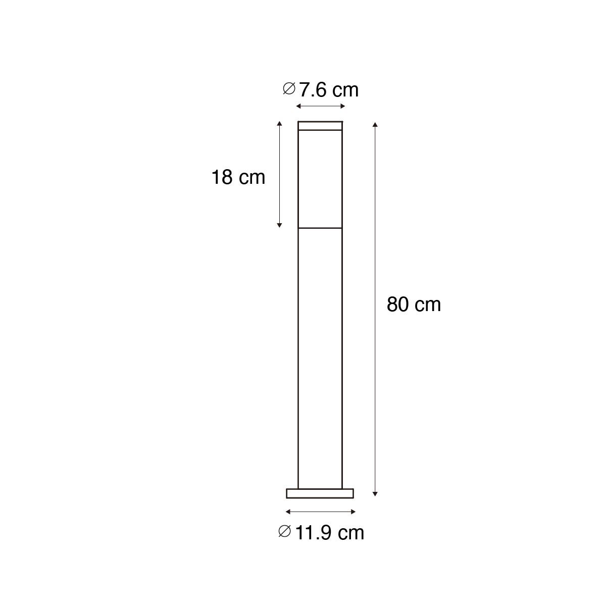 Buitenlamp paal roestbruin met opaal 80 cm IP44 - Rox