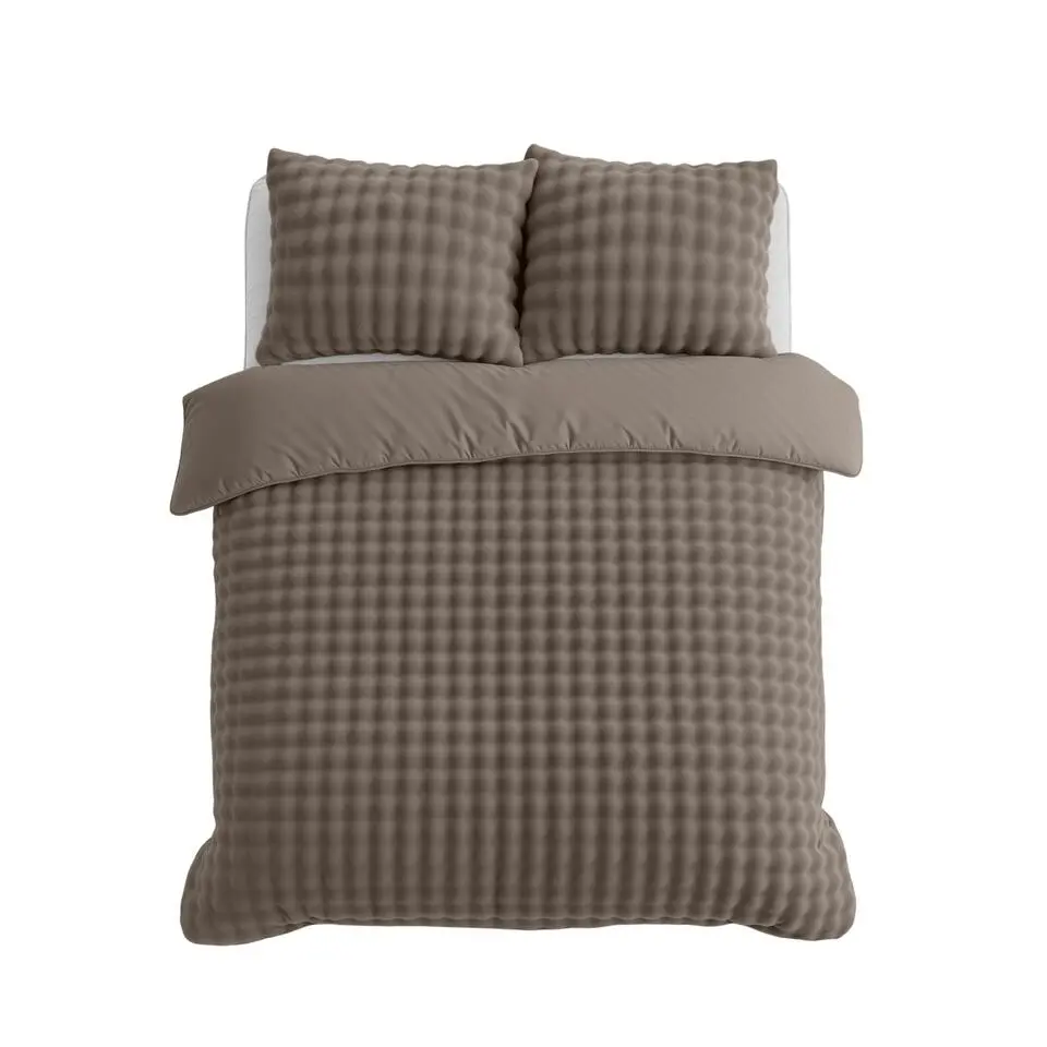 Dekbedovertrek 200x220 – Pompom Design & Warm Flanel Fleece - Taupe