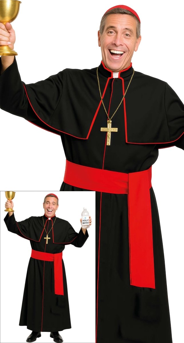 Priester Kostuum Zwart Rood