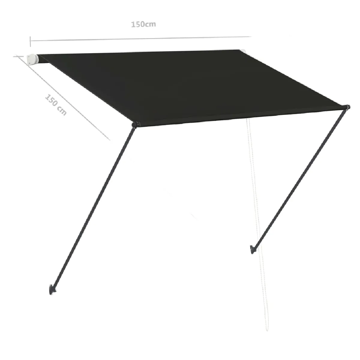 vidaXL Auvent avec LED 150x150 cm - Anthracite