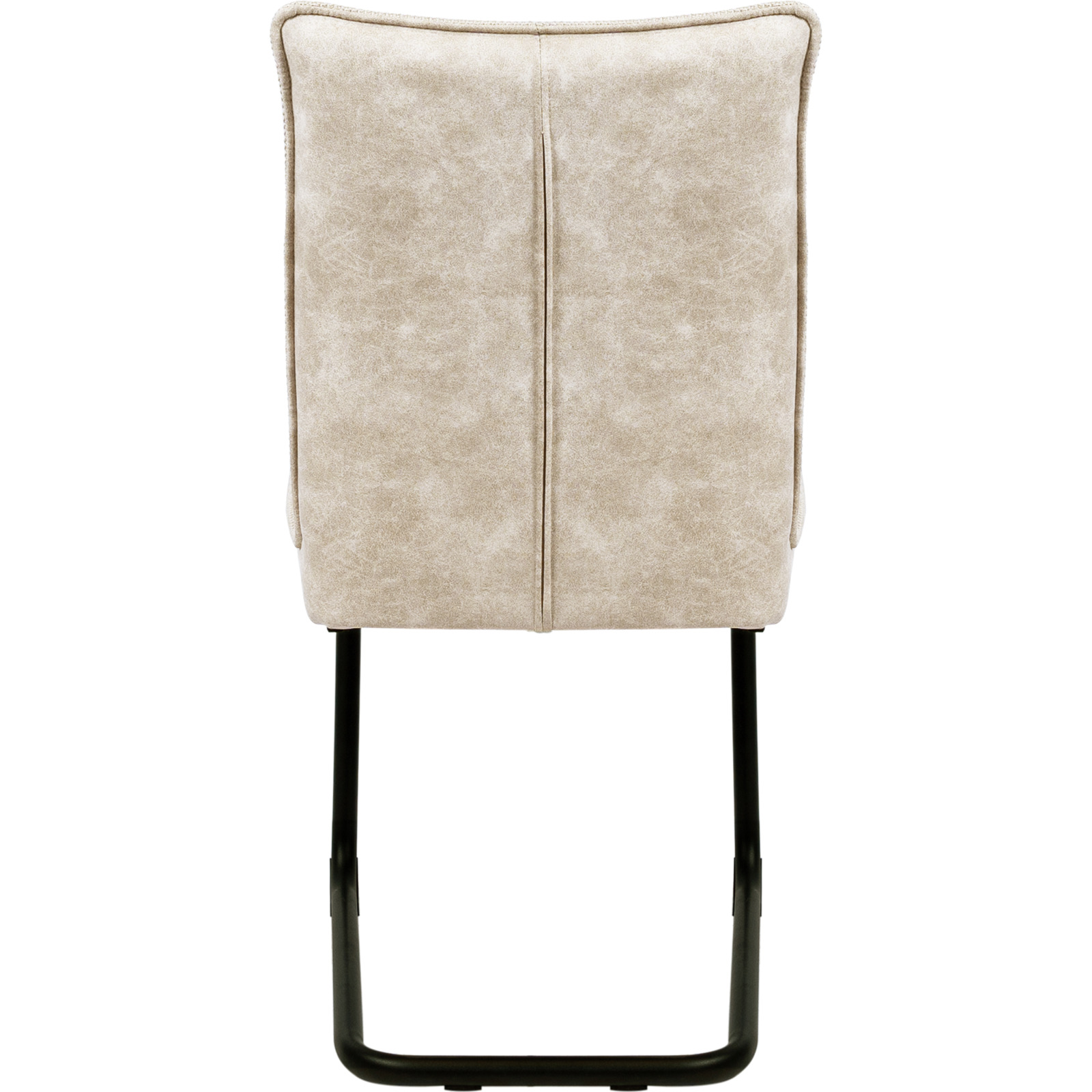 Freischwingerstuhl Lukas Kunstlederoptik/Stoff beige, Gestell Metall schwarz