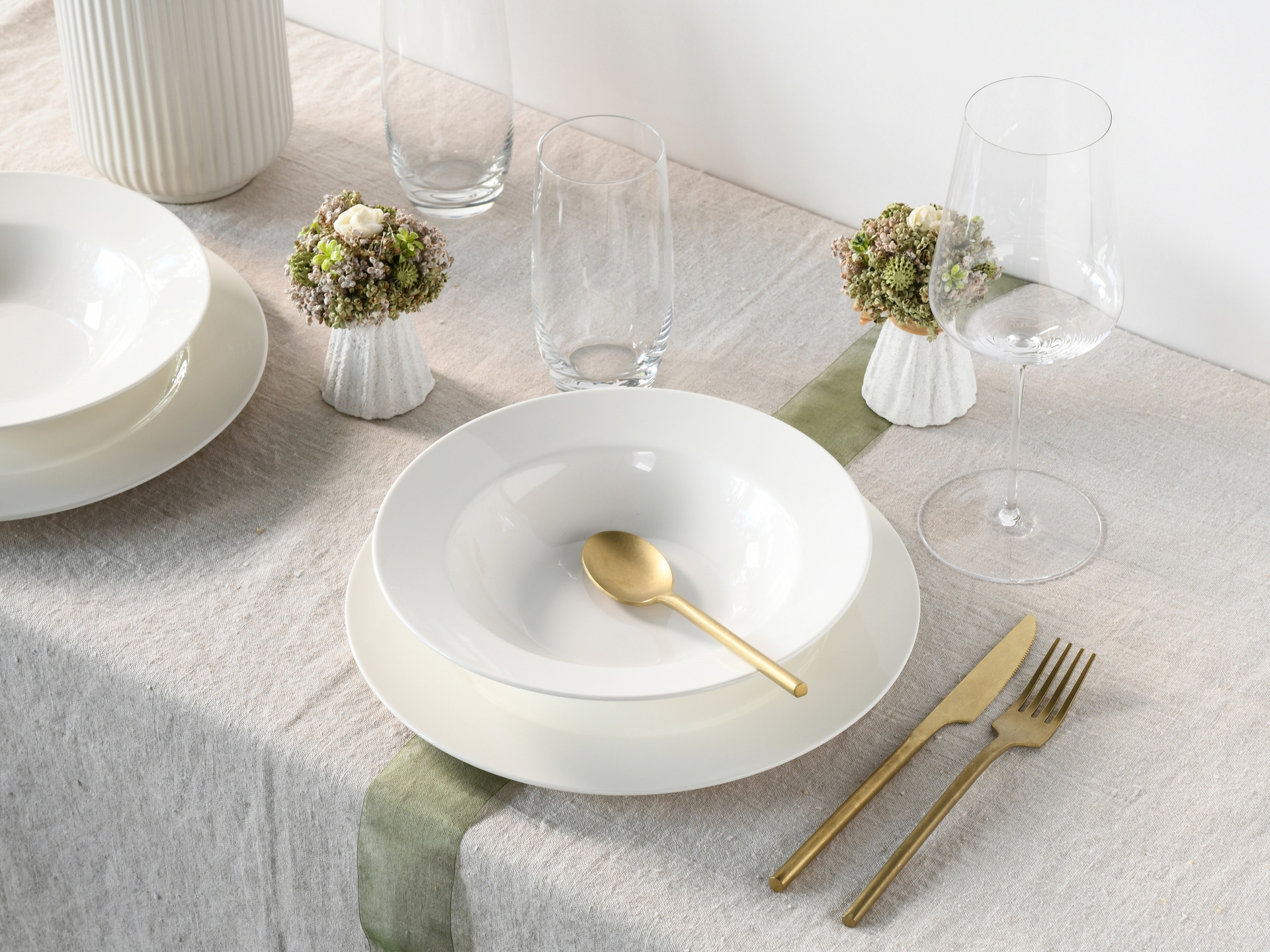CreaTable Tafelservice FLEUR ROYAL 12-teilig creme weiß