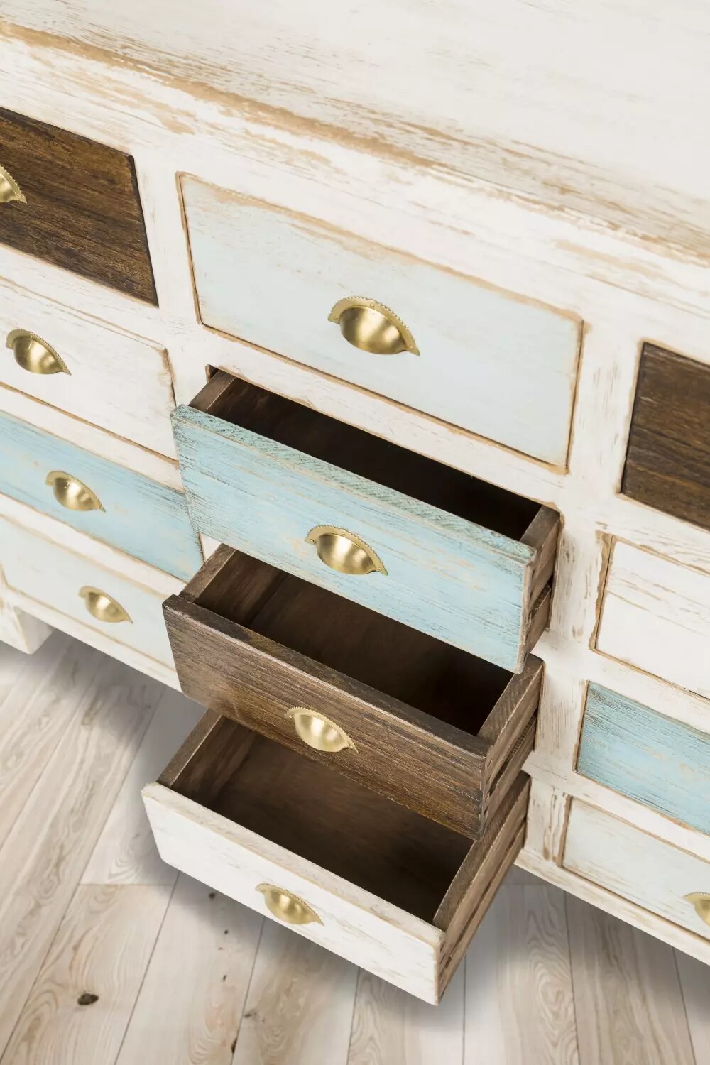 PureHaven Kommode im Vintage Style Unikat aus Vollholz handgefertigt stilvolles Design Kieferholz - versch. Ausführungen